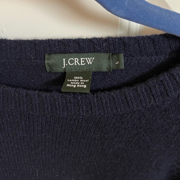 J.Crew men’s wool navy sweater, L - Picture 2 of 2